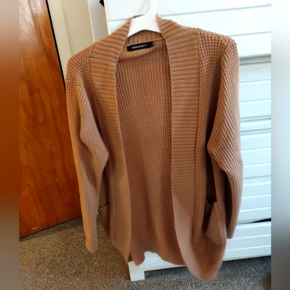 Women's Gold Cardigan With Pockets